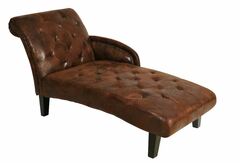 Chaiselongue Wildlederoptik Textil braun