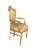Barock Sessel gold/gold mit Kristallknöpfen