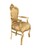 Barock Stuhl mit Armlehne gold/gold